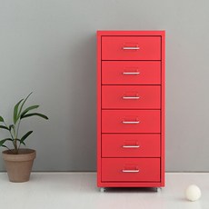 마켓뷰티 FIHA 서랍장 6단, 레드, 6개