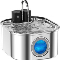 寵物飲水機 3.2公升 3種出水模式 無線貓咪飲水機, 銀色, 1個, 3.2L