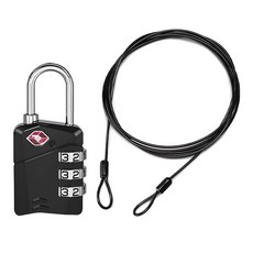 RANGO 行李箱鎖具 TSA海關鎖 + 鋼絲繩套組