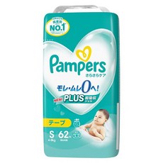 Pampers 幫寶適 乾爽呵護 黏貼型 4-8kg S號 黏貼型 62片入, 1個