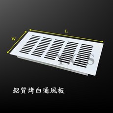 鋁質烤白通風板 通風片 散熱片 透氣片 家具五金, 1個, 100x300mm-1片