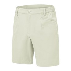 Rdruko 남성용 스트레치 골프 반바지 17.8cm(7인치) 드레스 캐주얼 빠른 건조 신축성 허리 경량 플랫 프론트 작업 반바지 베이지. 32 308115