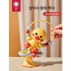 아기용 하이체어 흡착판 장난감 0~1세 아기용 만화 캐릭터 회전 장난감 6개 3개월 이상, 회전 식탁 의자 - 디지 덕