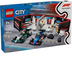 LEGO City系列 F1車庫和Mercedes AMG&Alpine賽車 60444, 1組, 混色