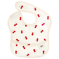 아이주 방수 포켓 턱받이 자기주도이유식 자기주도식 턱받이 신생아 아기 돌 아기 턱받이, 1개, 1개입, Red레드체리