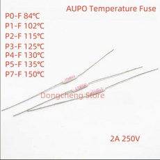 5-100PCS AUPO 2A 250V 제트 RF P0-F P1-F P2-F P3-F P4-F P5-F P7-F 84/102/115/125/130/135/150 ℃ 세, [00] 115C P2-F 2A 250V, [00] 100PCS