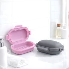 라피레인 실리콘비누케이스 방수휴대용 비누받침, 핑크, 1개