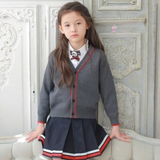라인챠콜 니트 가디건 아동 유아 남아 여아 아기