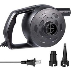 인플레이터용 Etekcity 에어 펌프 휴대용 전기 매트리스 퀵 필 퍼펙트 인플레이터소파용 디플레이터 노즐이 있는 풀 플로트 뗏목 침대 보트 장난감 110-120V 블랙, Dark Black, Large