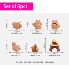 미니어처 귀여운 장식 모델 홈 자동차 인형 공예 장난감 수지 미니 풍경 액세서리 용품 선물, 01 set of 6