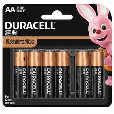 金頂/金霸王DURACELL 長效鹼性電池, 1個, 3號12入, 12個裝
