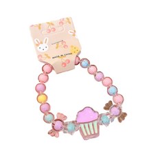 萱寶媽咪baby童裝館 兒童果凍色公主手鍊，卡通串珠手環聖誕節交換禮物，兒童飾品首飾手鍊配飾新年髮飾組慶生禮物