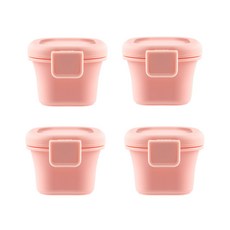 실유니티 실리콘 이유식 보관 밀폐용기 세트 4P, 4개, 핑크, 50ml
