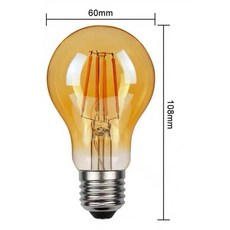 A60 LED 愛迪生燈泡 E27燈頭 4W-10W 仿鎢絲燈泡, 1個, 琥珀透玻85V-265V加電阻定製品,10W 2700K-3000K黃光