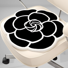 지니마켓 꽃방석 의자 사우나 까멜레이 동백꽃 인테리어 쿨방석, 블랙