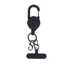 코지박스 핸드폰 스트랩 도난방지 핸드폰줄 고리 와이어 태그홀더 소매치기방지, 1개, 블랙