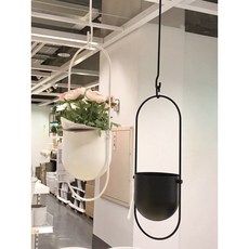 IKEA代購 CHILISTRÅN 懸吊式花盆 白色 室內/戶外用 吊掛花盆 空中花園 懸掛花盆 吊籃, 黑色 超取限一組, 1個