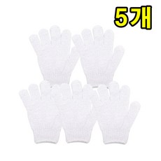 손가락 때타올 때장갑 바다스크럽, 1세트, 5개입, 화이트