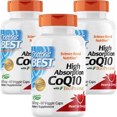 Doctor's BEST 高吸收輔酶Q10素食膠囊 100mg, 60顆, 3罐