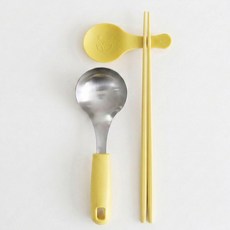 꿈꾸는키친 컬러핏 마라탕 수저세트, 1세트, 숟가락+수저받침+젓가락, 머스타드 1세트, 숟가락+수저받침+젓가락, 머스타드