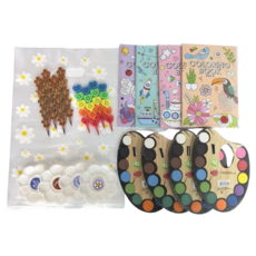 어린이집 유치원 미술 색칠놀이 생일 선물 답례품 구디백 세트, 4개, 혼합색상