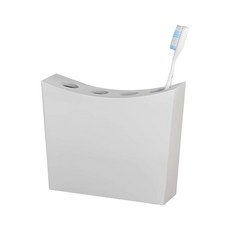 Nu steel ELEG 레그ant 칫솔 홀더 - 칫솔 면도기 및 메이크업 액세서리용 컴팩트 멀티 슬롯 세련되고 내구성이 뛰어나며 세척이 쉬운 화이트 레진 161077