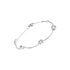 LB 익스클루시브 중고 14K 화이트 골드 다이아몬드 체인 브레이슬릿