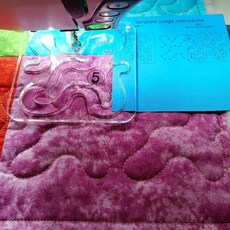 Bequilter Free Motion 퀼팅 템플릿 Q5 시리즈 국내 재봉틀 눈금자용(Meander), Meander