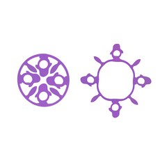 2가지 크기 2way 실리콘 펭귄 뚝배기 냄비받침, 1개, 퍼플