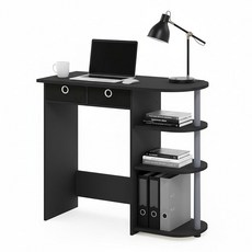 FURINNO GO GREEN 책상 80CM(31.5인치) 너비의 사무실 보관함 기숙사 홈 게이밍 선반 스터디룸 오피스 및 측면 컴퓨터 침실용 2개의, 측면 선반, 31.5 x 15.6인치, 블랙/그레이/블랙.
