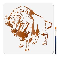 1개 PET 동물 모양 속이 빈 그림 그리기 스텐실 (DIY 스크랩북 사진 앨범 소 그림용 300x300mm)