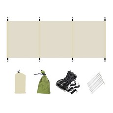 하이킹 및 피크닉과 호환되는 야외 캠핑 방풍 스크린 텐트 바람막이 옥스포드 패브릭 텍스처 250x70cm, Mibai