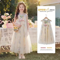 女童碎花公主連衣裙 夏季薄款 鬱金香裙子