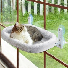 접이식 고양이 창문 해먹 - 캣 윈도우 해먹과 고양이 캣타워, 1개, 그레이