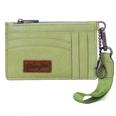 Montana West X Wrangler RFID 카드 홀더 슬림 신용 지갑 여성용 키체인 손목 스트랩 포함