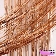 빗방울 커튼 생일 장식 리본 파티 배경 벽장식 웨딩룸 화려한 스트립, 1개, 2. 샴페인 골드 레인 실크 커튼 높이 및 너비 2M