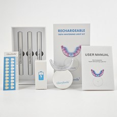 GlorySmile 업그레이드 버전 치아미백기+미백젤 GS-04, 1개, 350g