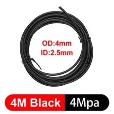4미터 유압 오일 파이프 OD 2mm/3mm/4mm/6mm RC 굴삭기 덤프 트럭 부품 용 검정색 나일론 튜브 투명 호스, 08 4M 4X2.5mm