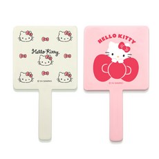 뷰티홈 산리오 헬로키티 미니 손거울 2종 세트, 연핑크(미니), 아이보리(패턴 미니), 1개