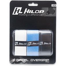 HILOP 파델 오버 그립 – 라켓용 교체 쿠션 및 질감이 있는 그립으로 우수한 성능과 편안함을 제공합니다. 유니버설 43.3 미끄럼 방지 인체공학적, Black-White-Light Blue, 1개