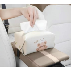 Hello Bear 小熊維尼 車載紙巾盒 扶手箱收納衛生紙盒, Luck熊米色
