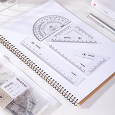 각도기 제도용품 4종 도형 학습 수학 교구 측정용 경사 사무용 교재 측각계, 1개