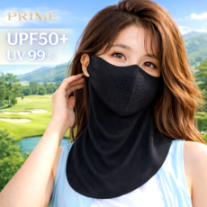 프라임 자외선차단 마스크 패션 스포츠 워머 골프, 2개, 딥블랙