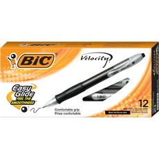 BIC 속도 조절 볼펜 중간 지점0mm 블랙 잉크 펜 2개 팩 편안한 그립감 제공
