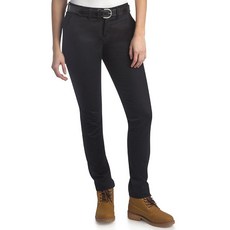 Dickies 여성용 작업 바지 - 미드 라이즈 스트레치 트윌 스키니 부츠컷 핏 비즈니스 작업복 및 캐주얼 여성용 헹궈진 다크 샌드