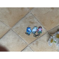 부엉이 메탈 참 (3개 세트), 1개, 빨초파혼합