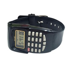 패션 디자인 계산기 시계 LCD 디스플레이 실리콘 키패드 포함 학생 사업가 주부 계산기 기능이 있는 전자 손목 시계 블랙. 스몰, 패션 디자인 계산기 시계, LCD 디스플레이, 실리콘, 블랙