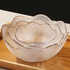BLOWFISHFUGU 유리과일접시 샐러드그릇세트 크리스탈 샐러드볼 300ML/550ML/1100ML, 6개, A