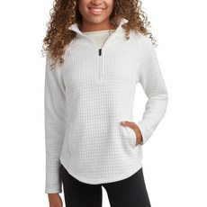 Spyder 여성용 쿼터 지퍼 풀오버 - 퍼포먼스 플리스 1/4 지퍼 모크넥 스웨트셔츠 - 애슬레틱 쿼터 지퍼 풀오버 여성용 화이트. XL