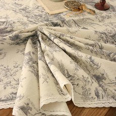 ANDCOTTON 復古Harrods扭結蕾絲桌布, 象牙白, 長方形2人(100 x 130 cm)